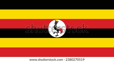 National flag of Uganda that can be used for celebrating Uganda national days. Vector illustration