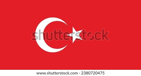 National flag of Turkey that can be used for celebrating Turkey national days. Vector illustration