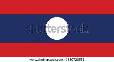 National flag of Laos Lao PDR that can be used for celebrating national days. Vector illustration