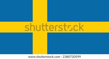 National flag of Sweden that can be used for celebrating Sweden national days. Vector illustration