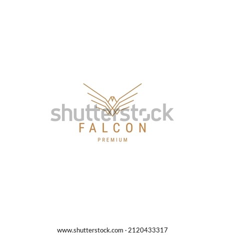 Falcon line logo design template