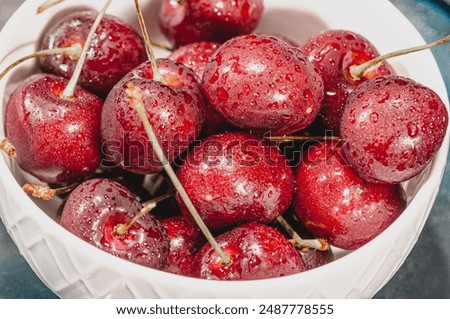 Similar – Image, Stock Photo Washing up bowl filled with the washed outdoor dishes, plates, cups and cutlery put on grass