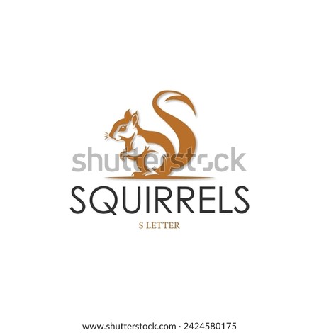 lettering squirrel, letter S logo that formed squirrel logo