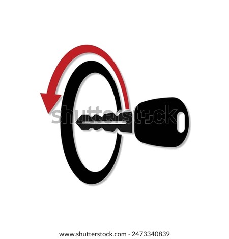 vector graphic illustration turn off engine symbol white background