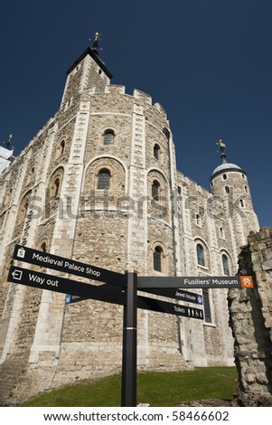 White Tower in the Tower of London, England