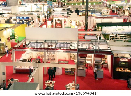 MILAN, ITALY - MAY 10: Panoramic view of regional and local food productions stands at Tuttofood 2009, World Food Exhibition May 10, 2011 in Milan, Italy.