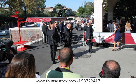 VENICE, ITALY - SEPTEMBER 06: Last security check before arrival of President of Italian Republic Giorgio Napolitano at the Venice Film Festival on September 06, 2012 in Venice, Italy