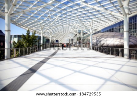 Trade show area, intentionally blurred background