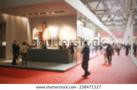 Trade show exhibition, generic background. Intentionally blurred post production.