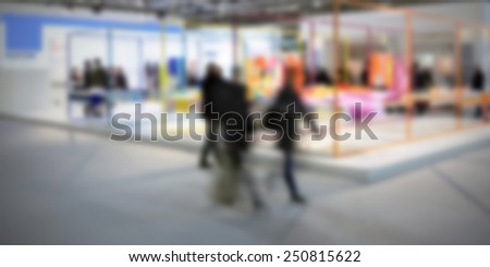 Trade show background. Intentionally blurred editing post production.