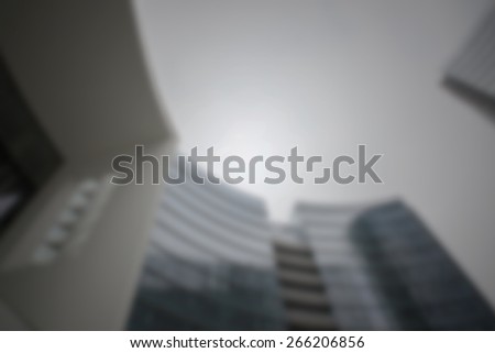 Modern skyscrapers generic background. Intentionally blurred editing post production.