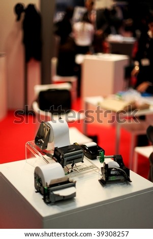 MILAN, ITALY - OCT. 21: Close-up of cash register technology at SMAU, national fair of business intelligence and information technology October 21, 2009 in Milan, Italy.