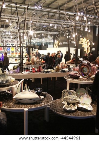 MILAN, ITALY - JANUARY 15: People looking for luxury home furnishings at Macef, International Home Show Exhibition January 15, 2010 in Milan, Italy.