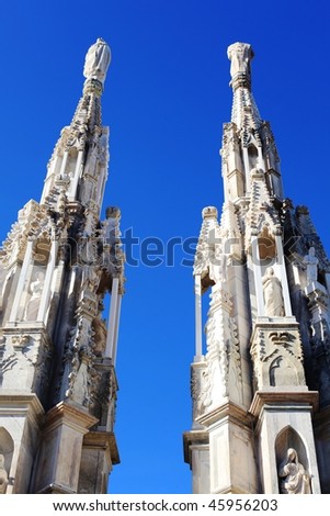 Duomo spires, gothic architecture details