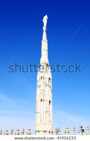 Gothic architecture on blue sky background