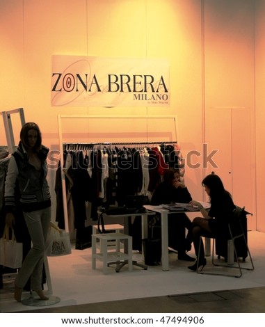 MILAN, ITALY - FEBRUARY 26: Close-up on Zona Brera fashion stand at Milano women\'s prêt-à-porter, autumn and winter collections February 26, 2010 in Milan, Italy.