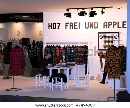 MILAN, ITALY - FEBRUARY 26: Close-up on fashion exhibition stand at Milano women\'s prêt-à-porter, autumn and winter collections February 26, 2010 in Milan, Italy.