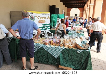 MANTOVA, ITALY - JUNE 14: People at Golosaria, national fair of food and gastronomy culture June 14, 2010 in Mantova, Italy.