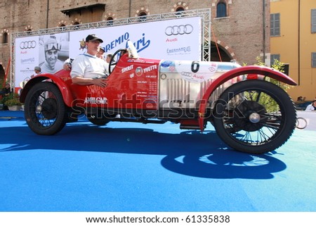 MANTUA, ITALY - SEPTEMBER 19: A 1926 Amilcar Compressor parades at a veteran cars event Gran Premio Nuvolari in honor of famous Italian car champion Tazio Nuvolari September 19, 2010 in Mantua, Italy.