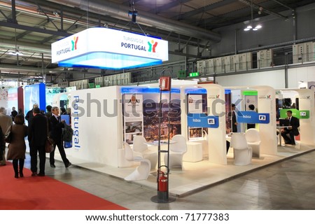 MILAN, ITALY - FEBRUARY 17: People visit the Portugal tourism stand at BIT, International Tourism Exchange Exhibition on February 17, 2011 in Milan, Italy.
