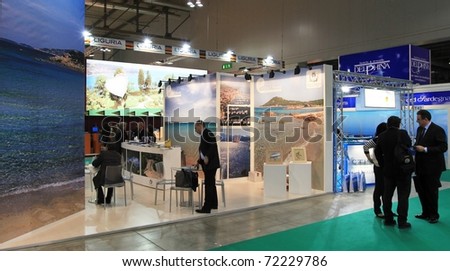 MILAN, ITALY - FEBRUARY 17: People visit Italy and World tourism stands at BIT, International Tourism Exchange Exhibition on February 17, 2011 in Milan, Italy.