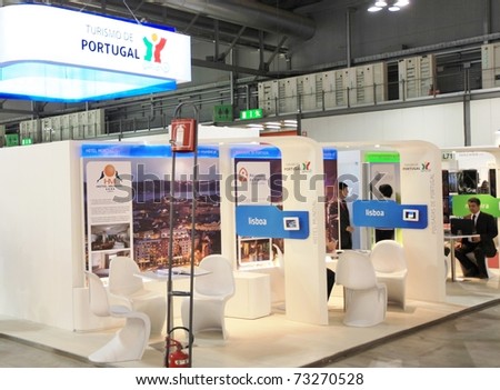 MILAN, ITALY - FEBRUARY 20: People at Portugal tourism stand during BIT, International Tourism Exchange Exhibition on February 20, 2010 in Milan, Italy.