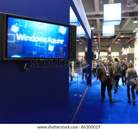 MILAN, ITALY - OCT. 20: People visit Windows technoloiges area at SMAU, international fair of business intelligence and information technology October 20, 2010 in Milan, Italy.