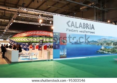 MILAN, ITALY - FEBRUARY 16: Calabria regional stand regional stand, Italy national exhibition area during BIT, International Tourism Exchange Exhibition February 16, 2012 in Milan, Italy.