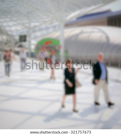 Humans walking. Intentionally blurred post production.