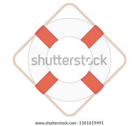 vector flat outline lifebuoy, life buoy, lifeguard, sea