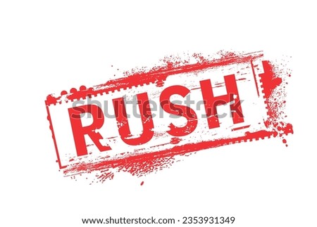 rush rubber stamp vector illustration on white background. rush vector stamp icon.
