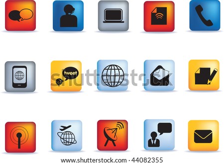 Set of vector communication icon button set