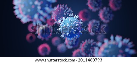 Macro coronavirus(covid-19) cell delta plus variant. B.1.1.529,B.1640.1,deltacron,COVID 19 variant of SARS-CoV-2 in 2022.Mutated coronavirus SARS-CoV-2 flu disease pandemic,3D render illustration Stok fotoğraf © 