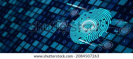 Fingerprint scan provides security access with biometrics identification.fingerprint biometric identity and approval.Business Technology Safety Internet Concept.3d render and illustration Foto stock © 