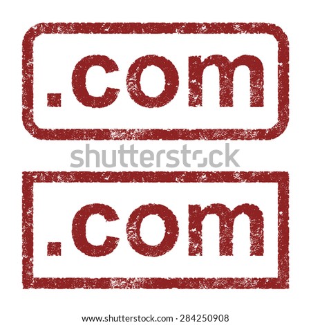 Com internet domain red stamp