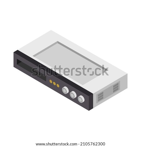 Dvd player isometric on a white background