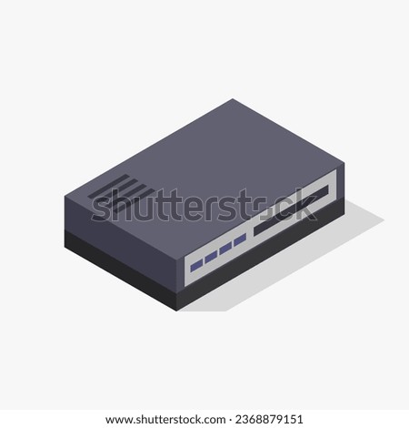 DVD player isometric in vector on background