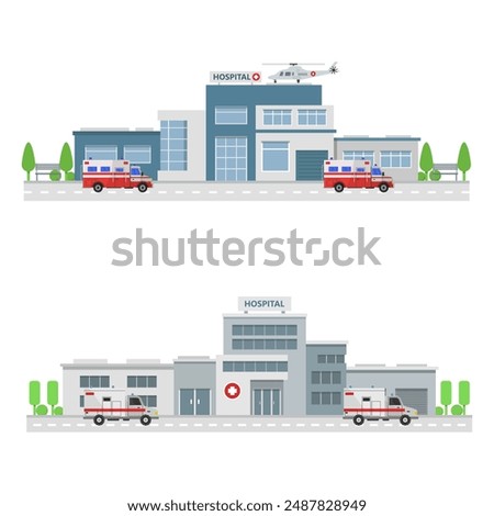 Hospital building illustrated in vector