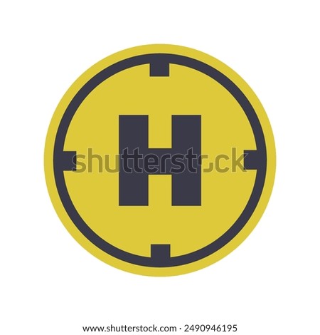 Helipad icon illustrated on background