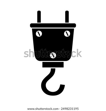 Crane hook icon illustrated on background