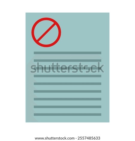 Prohibited document illustrated on white background