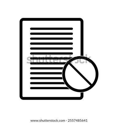 Prohibited document illustrated on white background