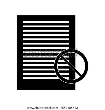 Prohibited document illustrated on white background