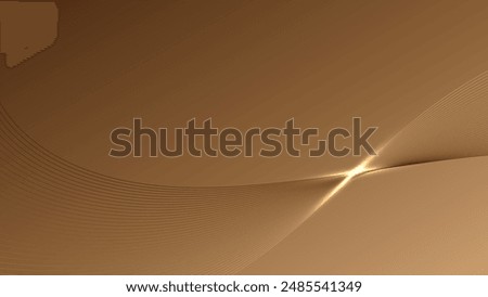 Abstract curve brown glow on dark background technology concept. Dark Brown Wave Background.