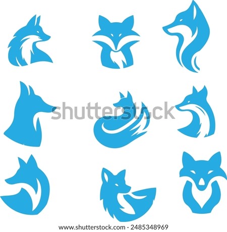 set of fox icons for design vector illustration 