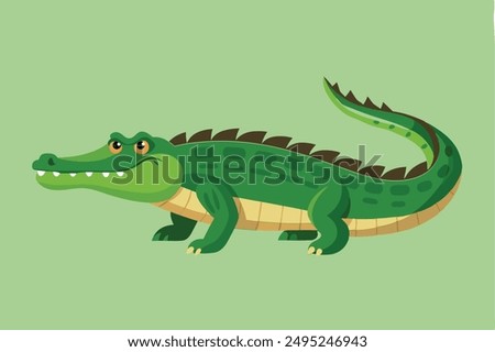 Crocodile Animal isolated flat vector illustration 