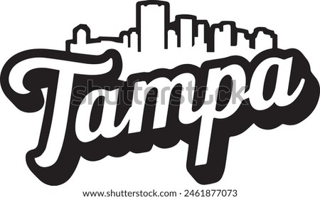 Tampa Florida Skyline Silhouette Vector