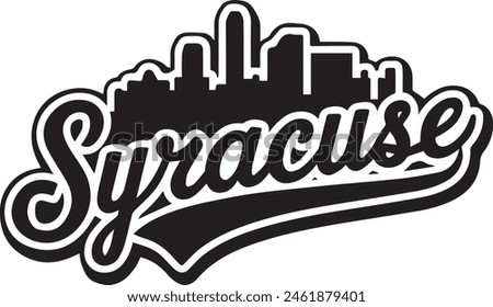 Syracuse Skyline Silhouette Vector Design