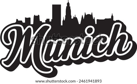 Munich Germany Skyline Silhouette Vector