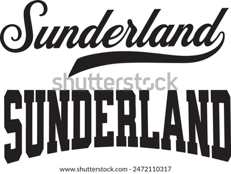 Sunderland England Word Vector Illustration